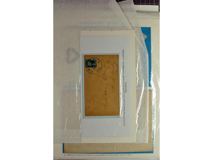 1847/83, aufgezogene Sammlung von 1 unfrankiertem und 12 frankierten Briefen, dabei Mi.-Nr. 1+2 je als Einzelfrankatur, Zierb