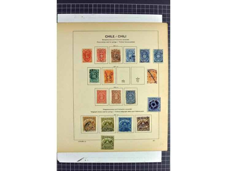 SÜDAMERIKA: 1859/1982, vorwiegend gestempelte Sammlung mit Chile, Venezuela, Bolivien mit Mi.-Nr. 4 gestempelt,  außerdem Kol
