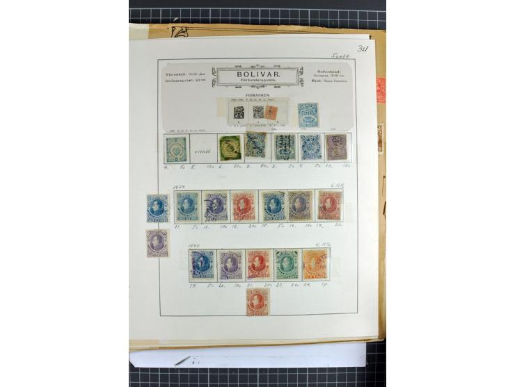 SÜDAMERIKA: 1859/1982, vorwiegend gestempelte Sammlung mit Chile, Venezuela, Bolivien mit Mi.-Nr. 4 gestempelt,  außerdem Kol