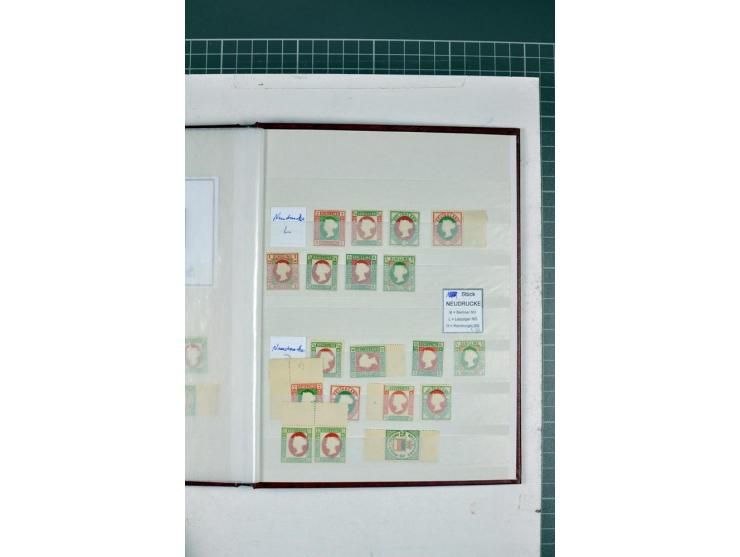 1867/1879, meist ungebrauchte und gestempelte Sammlung inkl. einiger Doubletten, dabei Farben, Einheiten und Marken mit Rände