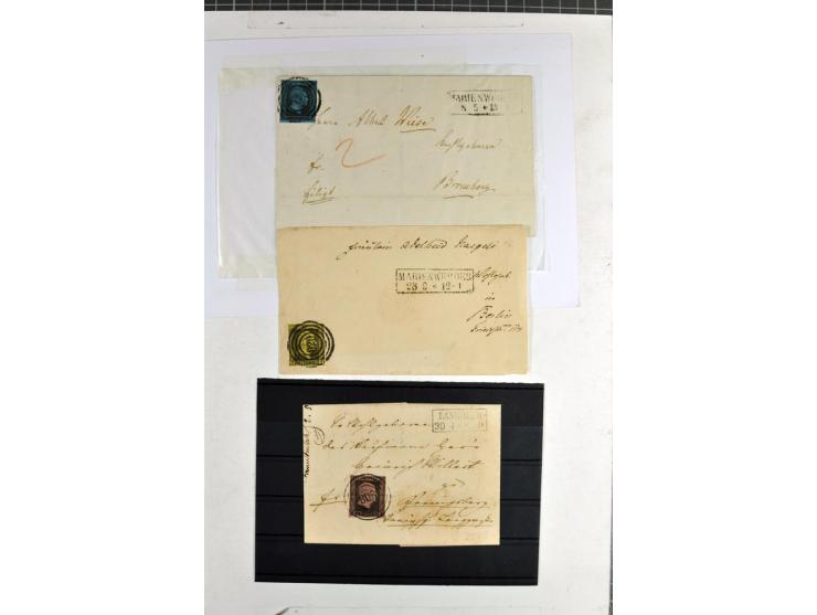 Kleine Partie Nummernstempel der Ostgebiete auf 14 Marken, einem Paar und 3 Briefen, dabei bessere Stempel wie "1824" KRUGLAN
