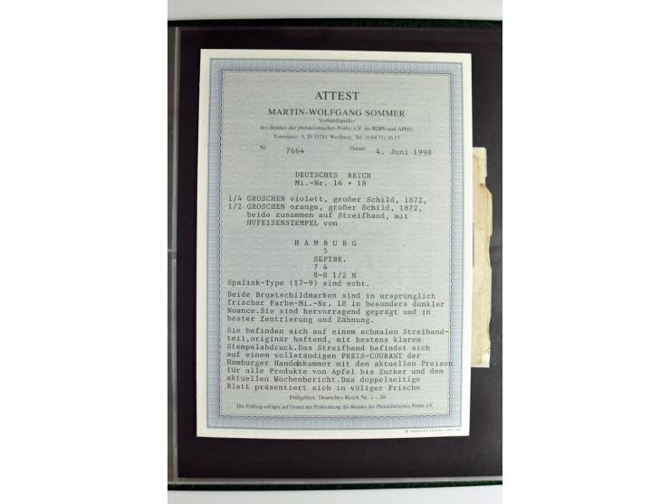 1872/74, 5bändige Sammlung, gestempelt und auf Ganzstücken gesammelt, das Ganze in einer Qualität, die man nur als 'traumhaft