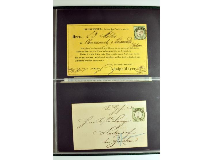 1872/74, 5bändige Sammlung, gestempelt und auf Ganzstücken gesammelt, das Ganze in einer Qualität, die man nur als 'traumhaft