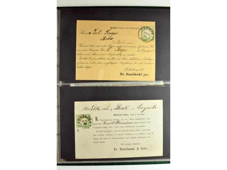 1872/74, 5bändige Sammlung, gestempelt und auf Ganzstücken gesammelt, das Ganze in einer Qualität, die man nur als 'traumhaft