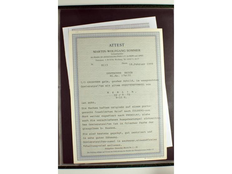 1872/74, 5bändige Sammlung, gestempelt und auf Ganzstücken gesammelt, das Ganze in einer Qualität, die man nur als 'traumhaft