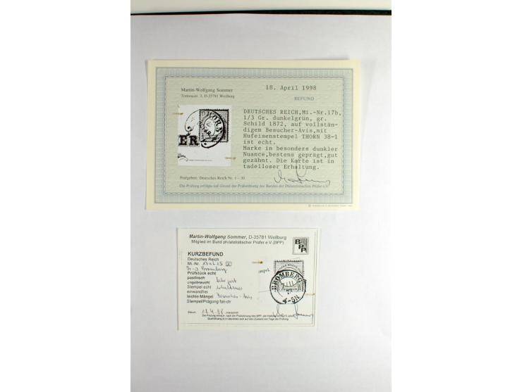 1872/74, 5bändige Sammlung, gestempelt und auf Ganzstücken gesammelt, das Ganze in einer Qualität, die man nur als 'traumhaft