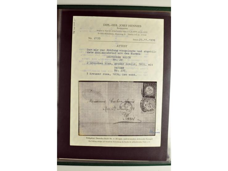 1872/74, 5bändige Sammlung, gestempelt und auf Ganzstücken gesammelt, das Ganze in einer Qualität, die man nur als 'traumhaft