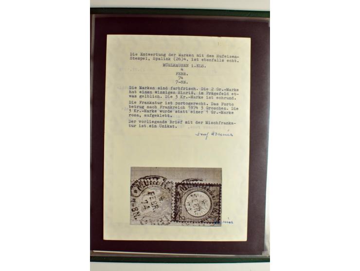 1872/74, 5bändige Sammlung, gestempelt und auf Ganzstücken gesammelt, das Ganze in einer Qualität, die man nur als 'traumhaft