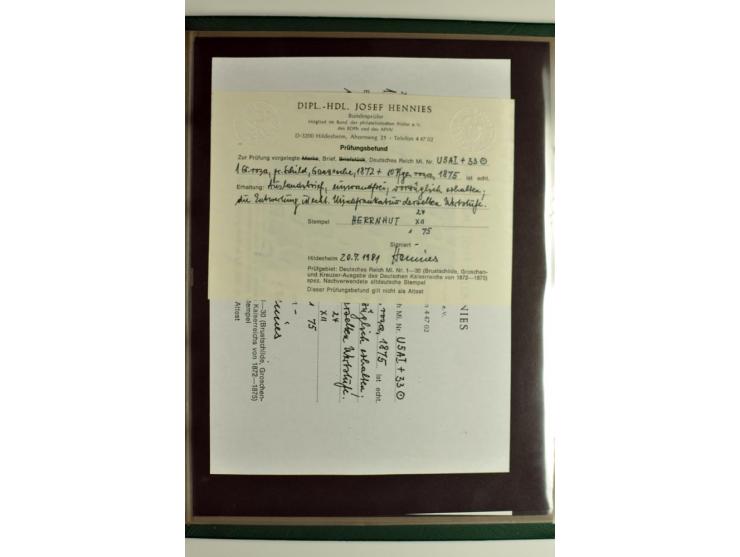 1872/74, 5bändige Sammlung, gestempelt und auf Ganzstücken gesammelt, das Ganze in einer Qualität, die man nur als 'traumhaft