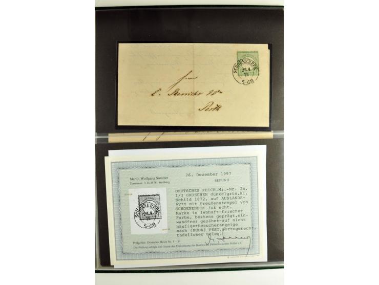 1872/74, 5bändige Sammlung, gestempelt und auf Ganzstücken gesammelt, das Ganze in einer Qualität, die man nur als 'traumhaft