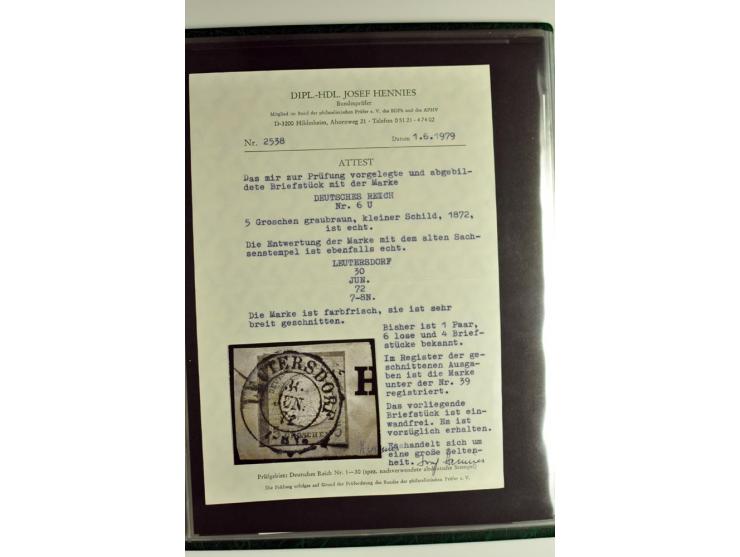 1872/74, 5bändige Sammlung, gestempelt und auf Ganzstücken gesammelt, das Ganze in einer Qualität, die man nur als 'traumhaft