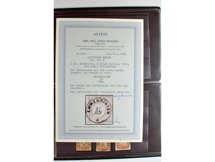 1872/74, 5bändige Sammlung, gestempelt und auf Ganzstücken gesammelt, das Ganze in einer Qualität, die man nur als 'traumhaft