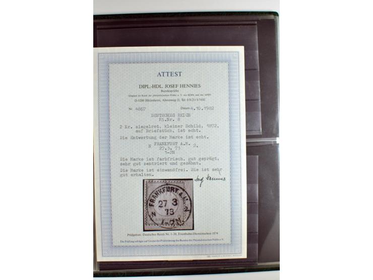 1872/74, 5bändige Sammlung, gestempelt und auf Ganzstücken gesammelt, das Ganze in einer Qualität, die man nur als 'traumhaft