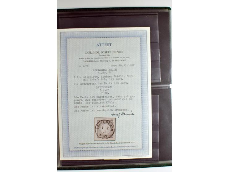 1872/74, 5bändige Sammlung, gestempelt und auf Ganzstücken gesammelt, das Ganze in einer Qualität, die man nur als 'traumhaft