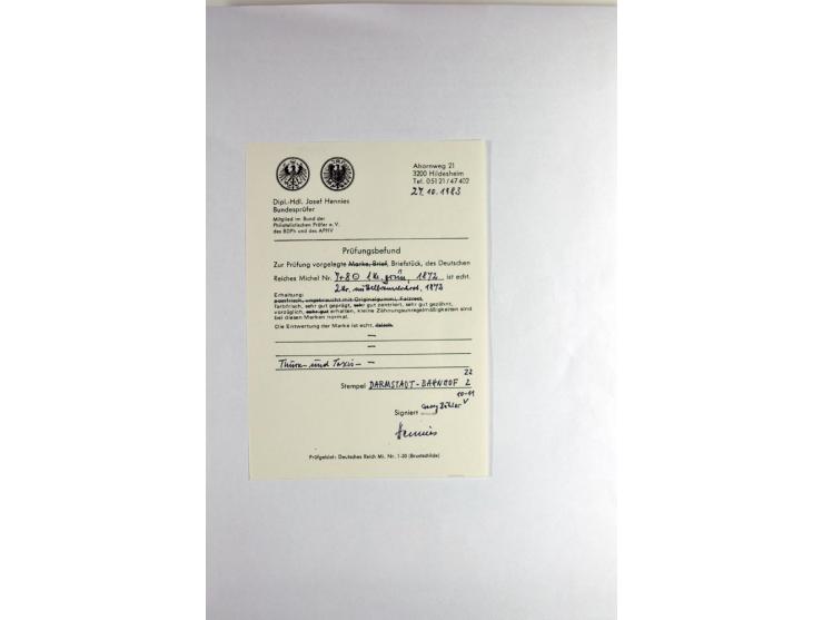 1872/74, 5bändige Sammlung, gestempelt und auf Ganzstücken gesammelt, das Ganze in einer Qualität, die man nur als 'traumhaft