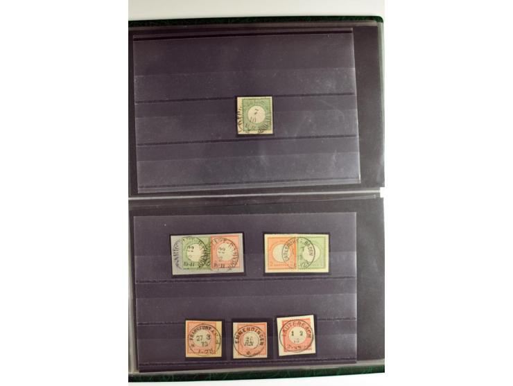 1872/74, 5bändige Sammlung, gestempelt und auf Ganzstücken gesammelt, das Ganze in einer Qualität, die man nur als 'traumhaft