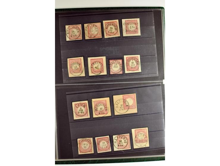 1872/74, 5bändige Sammlung, gestempelt und auf Ganzstücken gesammelt, das Ganze in einer Qualität, die man nur als 'traumhaft