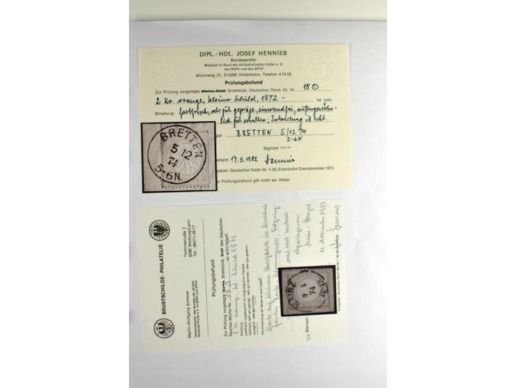 1872/74, 5bändige Sammlung, gestempelt und auf Ganzstücken gesammelt, das Ganze in einer Qualität, die man nur als 'traumhaft