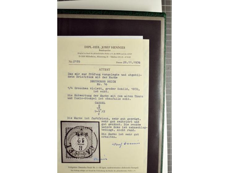 1872/74, 5bändige Sammlung, gestempelt und auf Ganzstücken gesammelt, das Ganze in einer Qualität, die man nur als 'traumhaft