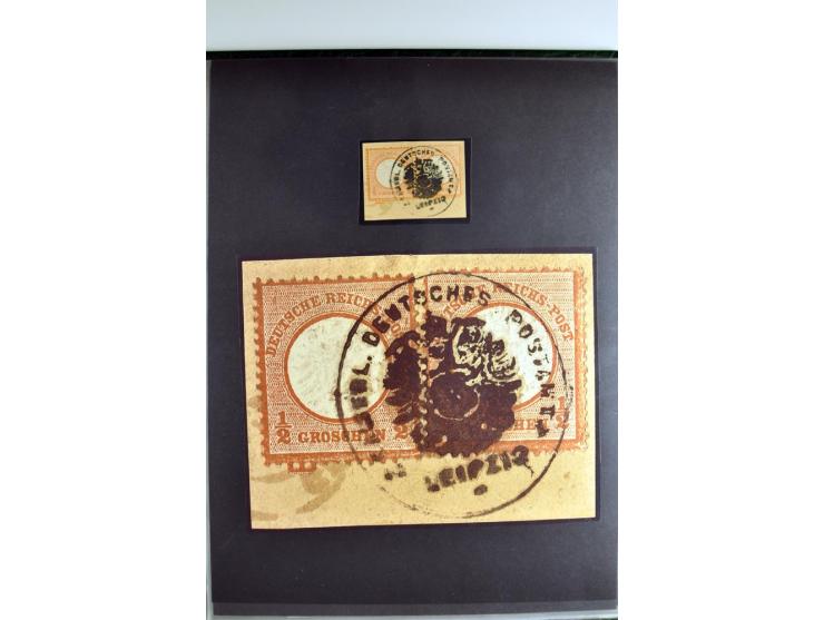 1872/74, 5bändige Sammlung, gestempelt und auf Ganzstücken gesammelt, das Ganze in einer Qualität, die man nur als 'traumhaft