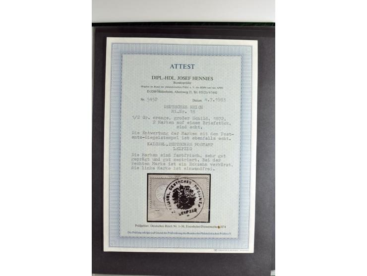 1872/74, 5bändige Sammlung, gestempelt und auf Ganzstücken gesammelt, das Ganze in einer Qualität, die man nur als 'traumhaft