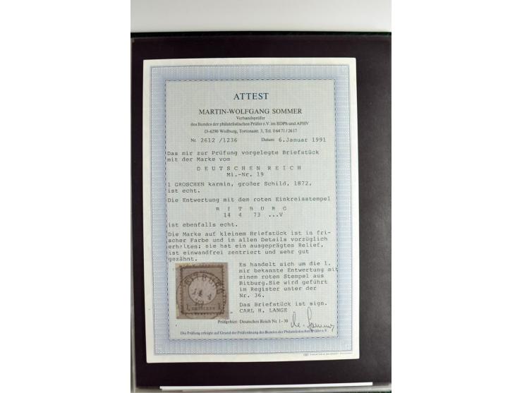 1872/74, 5bändige Sammlung, gestempelt und auf Ganzstücken gesammelt, das Ganze in einer Qualität, die man nur als 'traumhaft