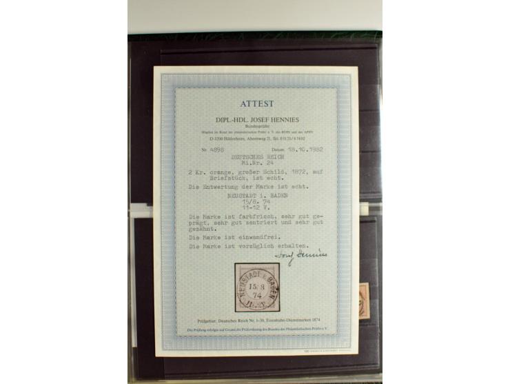 1872/74, 5bändige Sammlung, gestempelt und auf Ganzstücken gesammelt, das Ganze in einer Qualität, die man nur als 'traumhaft