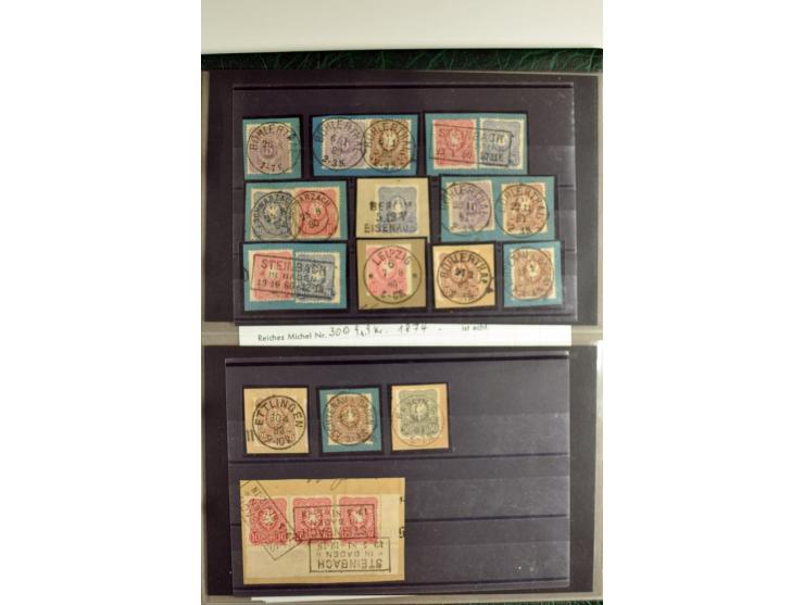 1872/74, 5bändige Sammlung, gestempelt und auf Ganzstücken gesammelt, das Ganze in einer Qualität, die man nur als 'traumhaft
