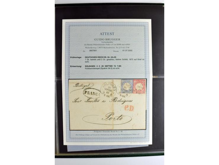 1872/74, 5bändige Sammlung, gestempelt und auf Ganzstücken gesammelt, das Ganze in einer Qualität, die man nur als 'traumhaft