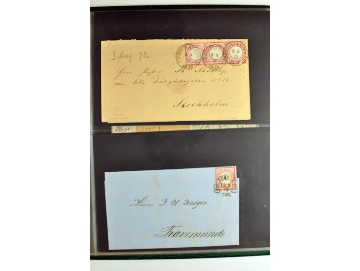 1872/74, 5bändige Sammlung, gestempelt und auf Ganzstücken gesammelt, das Ganze in einer Qualität, die man nur als 'traumhaft