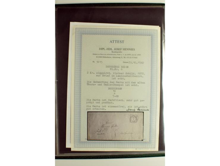 1872/74, 5bändige Sammlung, gestempelt und auf Ganzstücken gesammelt, das Ganze in einer Qualität, die man nur als 'traumhaft