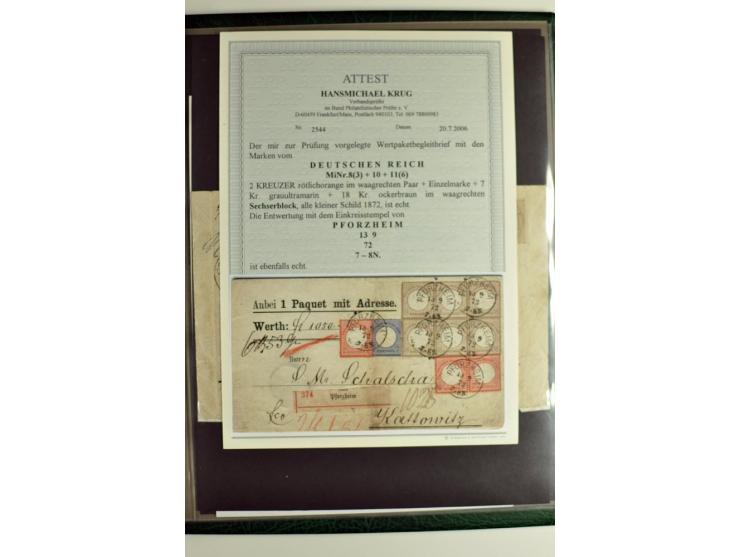 1872/74, 5bändige Sammlung, gestempelt und auf Ganzstücken gesammelt, das Ganze in einer Qualität, die man nur als 'traumhaft