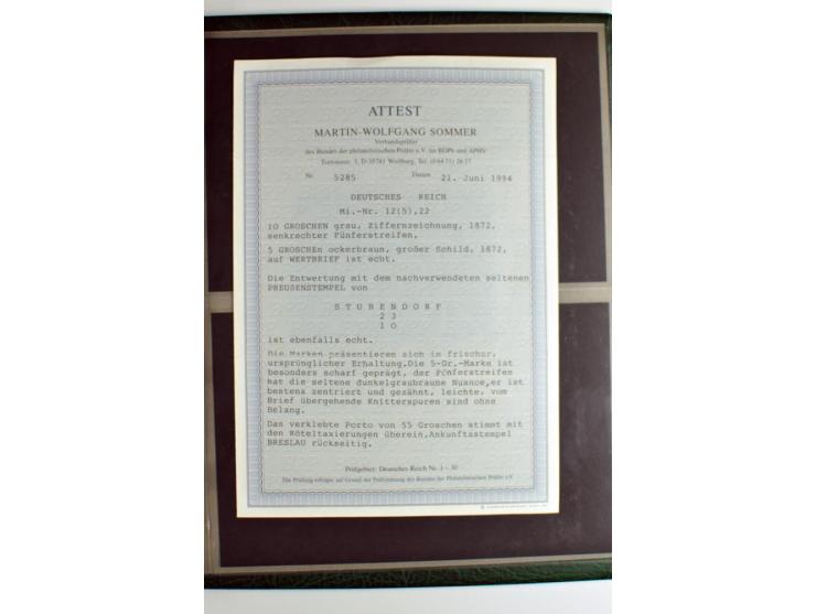 1872/74, 5bändige Sammlung, gestempelt und auf Ganzstücken gesammelt, das Ganze in einer Qualität, die man nur als 'traumhaft