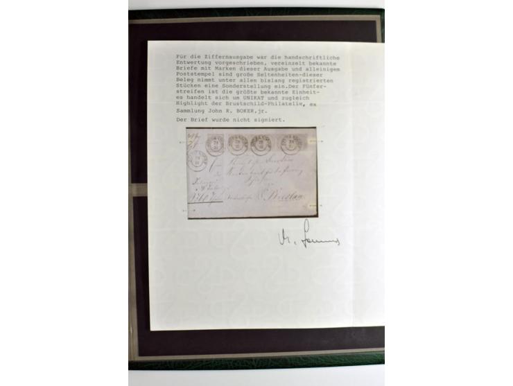 1872/74, 5bändige Sammlung, gestempelt und auf Ganzstücken gesammelt, das Ganze in einer Qualität, die man nur als 'traumhaft