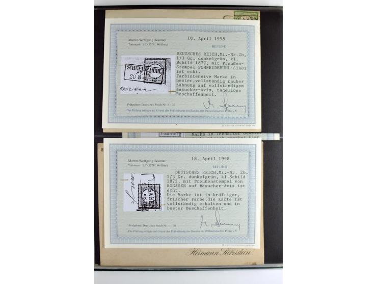 1872/74, 5bändige Sammlung, gestempelt und auf Ganzstücken gesammelt, das Ganze in einer Qualität, die man nur als 'traumhaft