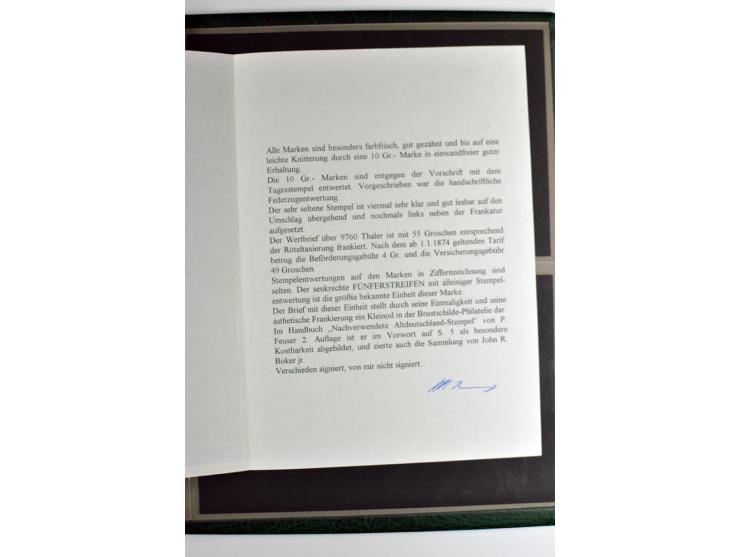 1872/74, 5bändige Sammlung, gestempelt und auf Ganzstücken gesammelt, das Ganze in einer Qualität, die man nur als 'traumhaft