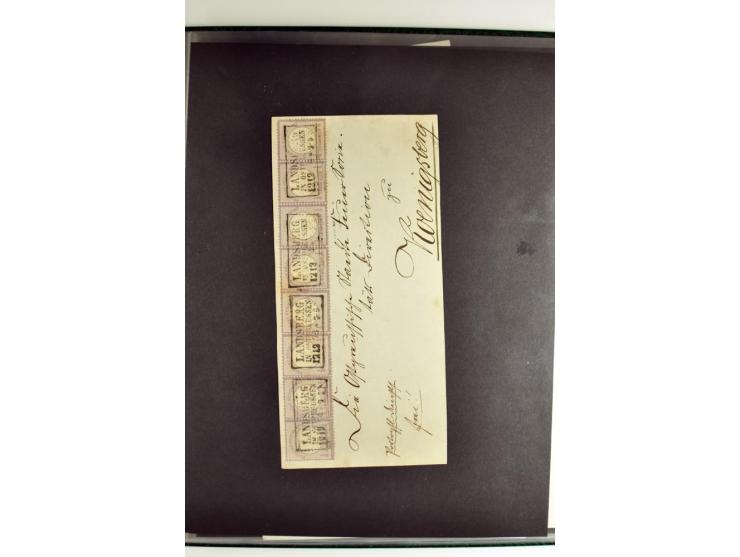 1872/74, 5bändige Sammlung, gestempelt und auf Ganzstücken gesammelt, das Ganze in einer Qualität, die man nur als 'traumhaft