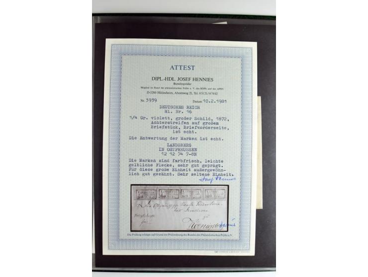 1872/74, 5bändige Sammlung, gestempelt und auf Ganzstücken gesammelt, das Ganze in einer Qualität, die man nur als 'traumhaft