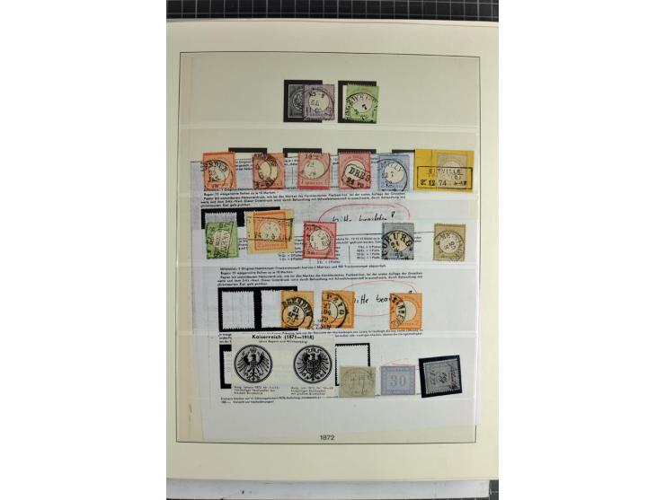 1872/1945, vorwiegend gestempelte Sammlung, beginnend mit schönem Brustschildteil, dabei Mi.-Nr. 11, 27, 28 und 29-30, danach