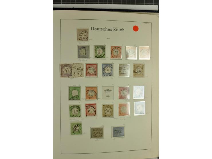 1872/1945, überwiegend gestempelte Sammlung mit u.a. Mi.-Nr. 24 (kleine Beanstandungen, Fotoattest Krug BPP), 66 (2), Bl.3 au