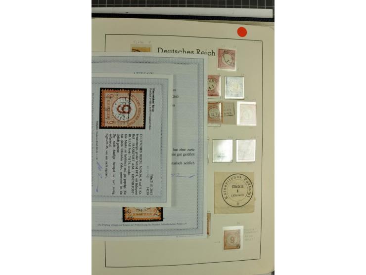 1872/1945, überwiegend gestempelte Sammlung mit u.a. Mi.-Nr. 24 (kleine Beanstandungen, Fotoattest Krug BPP), 66 (2), Bl.3 au