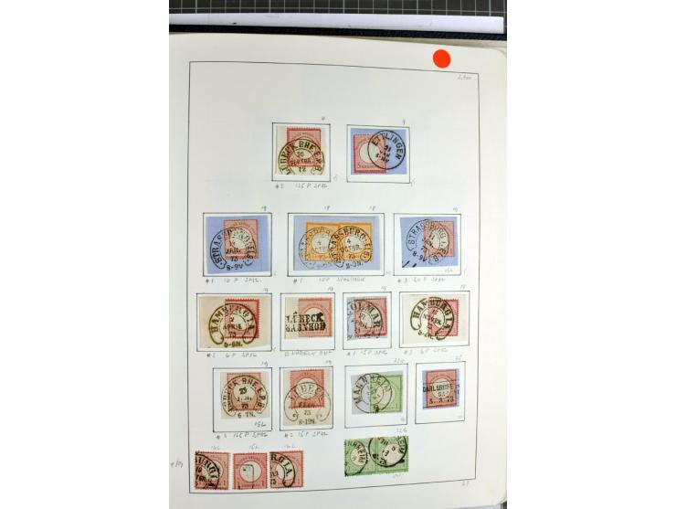 1872/1945, überwiegend gestempelte Sammlung mit u.a. Mi.-Nr. 24 (kleine Beanstandungen, Fotoattest Krug BPP), 66 (2), Bl.3 au