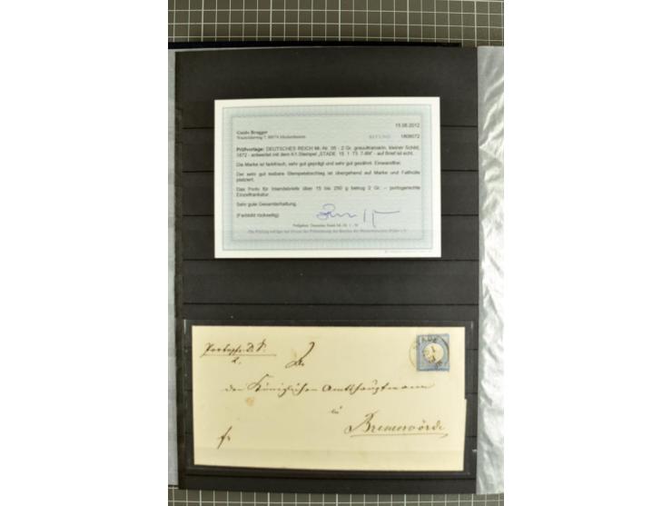 1872/74, sehr schöne gestempelte Brustschild-Sammlung inkl. Briefstücken und Briefen, dabei fast auschließlich sehr schöne Ma