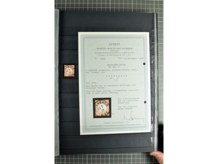 1872/74, sehr schöne gestempelte Brustschild-Sammlung inkl. Briefstücken und Briefen, dabei fast auschließlich sehr schöne Ma
