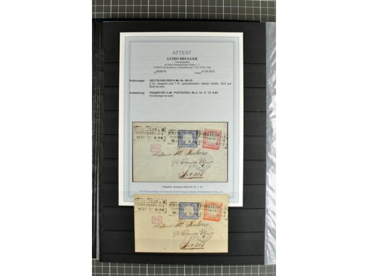 1872/74, sehr schöne gestempelte Brustschild-Sammlung inkl. Briefstücken und Briefen, dabei fast auschließlich sehr schöne Ma