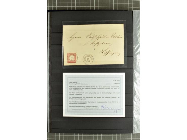 1872/74, sehr schöne gestempelte Brustschild-Sammlung inkl. Briefstücken und Briefen, dabei fast auschließlich sehr schöne Ma