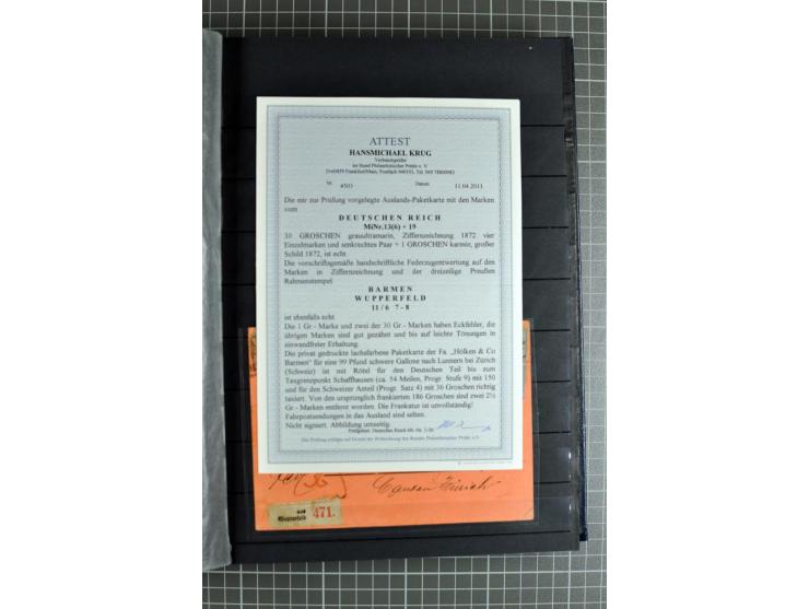 1872/74, sehr schöne gestempelte Brustschild-Sammlung inkl. Briefstücken und Briefen, dabei fast auschließlich sehr schöne Ma