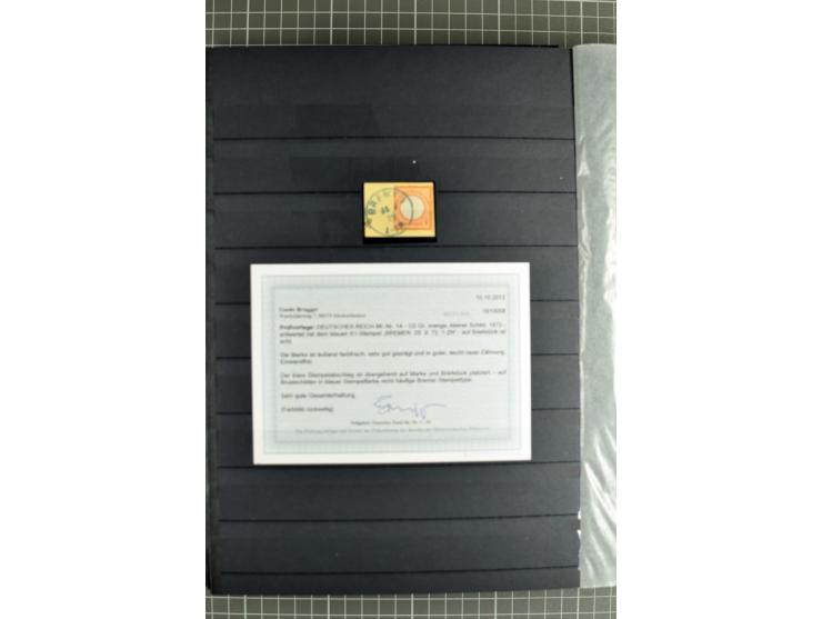 1872/74, sehr schöne gestempelte Brustschild-Sammlung inkl. Briefstücken und Briefen, dabei fast auschließlich sehr schöne Ma
