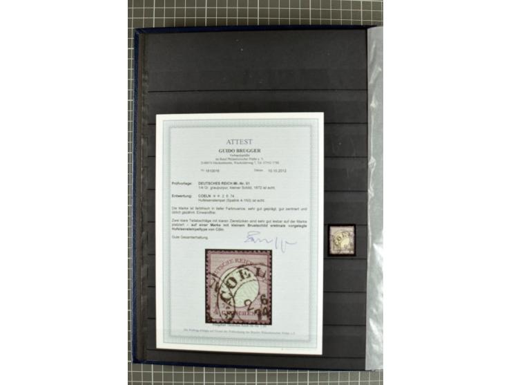 1872/74, sehr schöne gestempelte Brustschild-Sammlung inkl. Briefstücken und Briefen, dabei fast auschließlich sehr schöne Ma