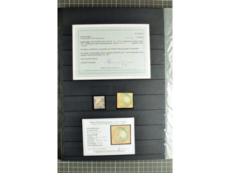 1872/74, sehr schöne gestempelte Brustschild-Sammlung inkl. Briefstücken und Briefen, dabei fast auschließlich sehr schöne Ma